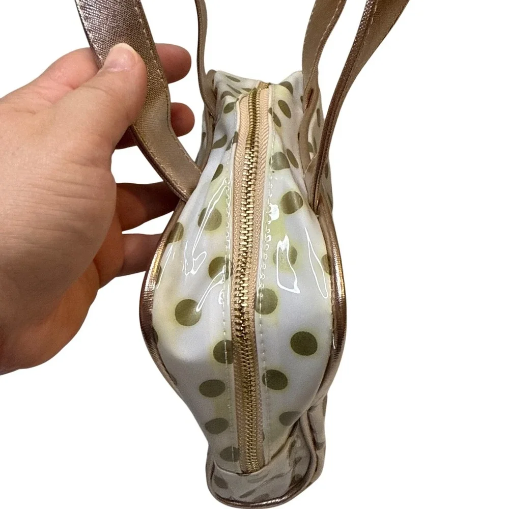 Clear Gold Polka‎ Dot Cosmetic Bag Tote Organizer Pouch Makeup Travel Toiletry